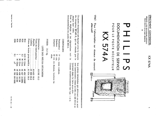 KX574A; Philips; Eindhoven (ID = 41661) Radio