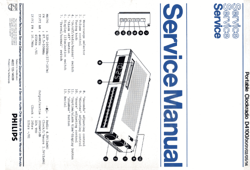 LCD-Clock-Radio D4100 /00W /00 /01 /02 /05 /14; Philips; Eindhoven (ID = 2004427) Radio