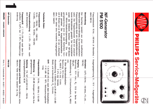 LF -Generator PM5100 /01; Philips; Eindhoven (ID = 1744283) Equipment