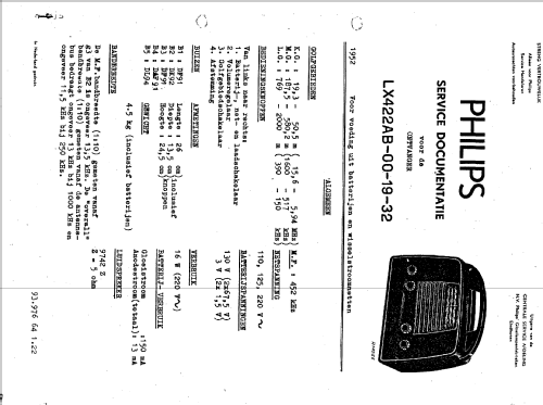 LX422AB /29 /49; Philips; Eindhoven (ID = 1055104) Radio