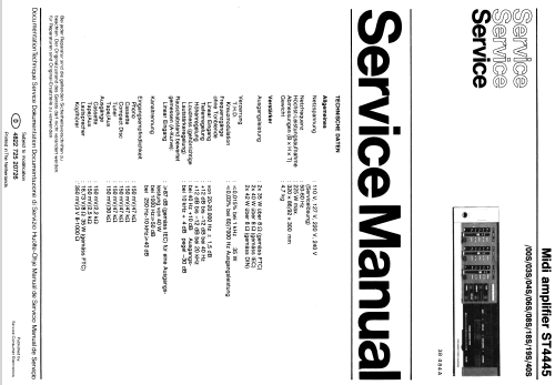 Midi Amplifier ST4445 /00S /03S /04S /06S /08S /18S /19S /40S; Philips; Eindhoven (ID = 2005761) Ampl/Mixer