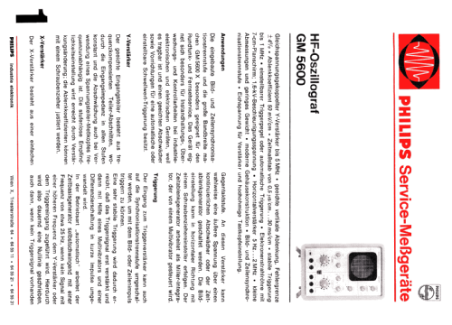 Oscilloscope GM5600; Philips; Eindhoven (ID = 472572) Equipment