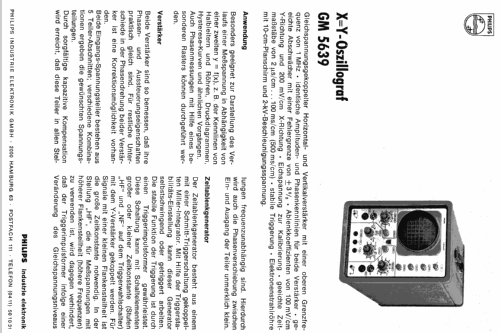 Oscilloscope GM5639; Philips; Eindhoven (ID = 2152818) Equipment