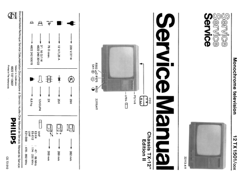 Philetta 12TX1501 /00S /00X /02S /02X /07S /14S Ch= TX-12 II; Philips; Eindhoven (ID = 1896376) Television