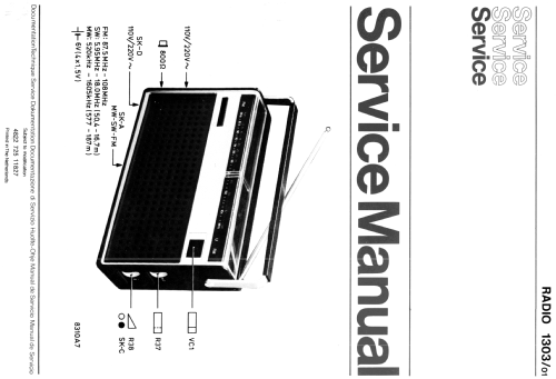 Portable Radio 1303/ 01; Philips; Eindhoven (ID = 1925601) Radio