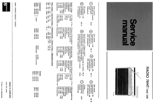 Portable Radio 7914T /16R /33R; Philips; Eindhoven (ID = 1926563) Radio