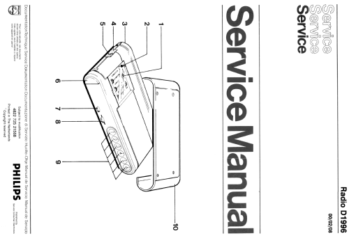 Portable Radio D1996 /00 /02 /08; Philips; Eindhoven (ID = 1983769) Radio
