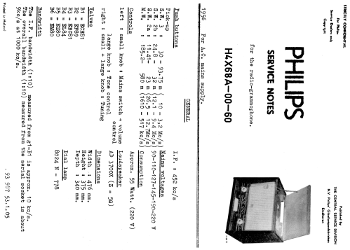 H4X68A /00 /60; Philips; Eindhoven (ID = 2129647) Radio