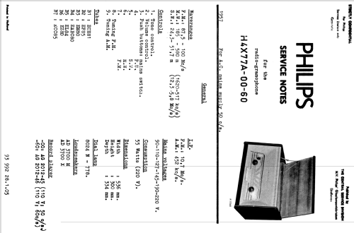 H4X77A /00 /60; Philips; Eindhoven (ID = 2131722) Radio