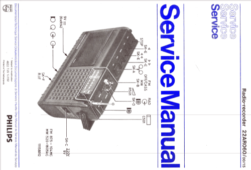 Radio-Recorder 22AR060 /00 /15; Philips; Eindhoven (ID = 1606596) Radio