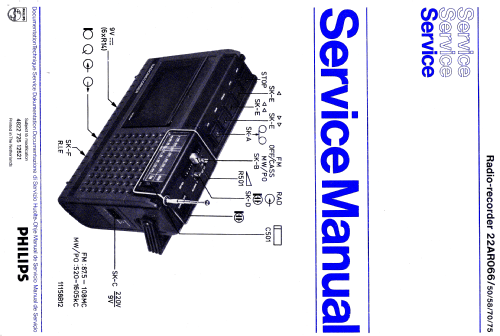 Radio-Recorder 22AR066 /50 /58 /70 /75; Philips; Eindhoven (ID = 1605166) Radio