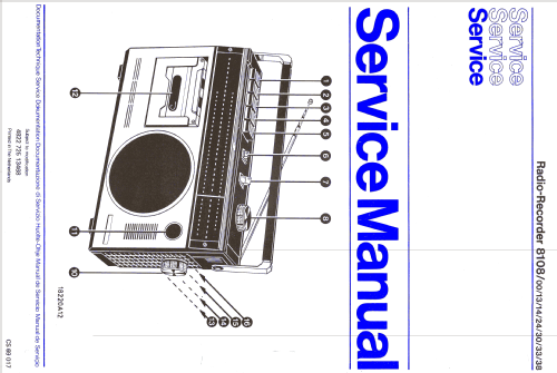 Radio-Recorder 8108 /00; Philips; Eindhoven (ID = 1154681) Radio