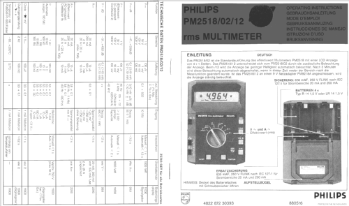 Digital RMS Multimeter PM2618X; Philips; Eindhoven (ID = 754115) Equipment