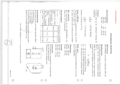 Variabele Standaardcondensator - Standard-Drehkondensator GM4352; Philips; Eindhoven (ID = 2525760) Equipment