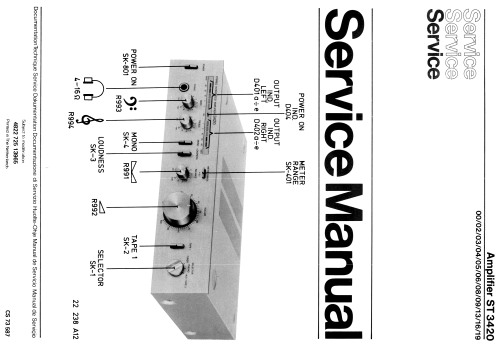 Stereo Integrated Amplifier ST3420 /00 /02 /03 /04 /05 /06 /08 /09 /13 /16 /19; Philips; Eindhoven (ID = 2004188) Ampl/Mixer