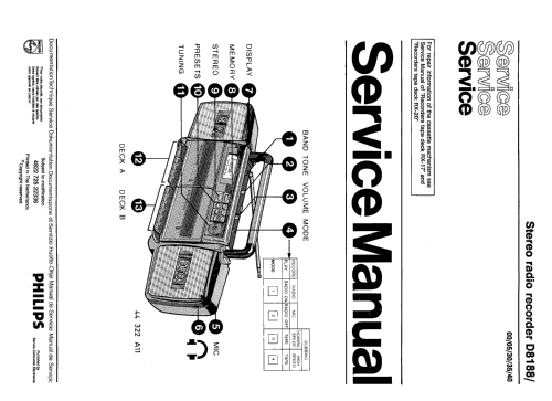 Stereo Radio Cassette Recorder D8188 /00 /05 /30 /35 /40; Philips; Eindhoven (ID = 2582715) Radio