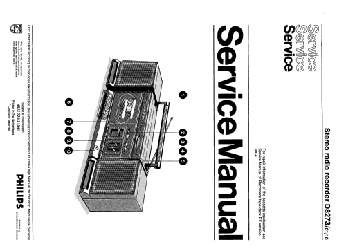 Stereo Radio Cassette Recorder D8273 /01 /10; Philips; Eindhoven (ID = 2583330) Radio