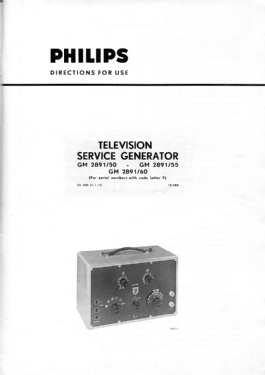 Television Service Generator GM2891 /55; Philips; Eindhoven (ID = 2723991) Ausrüstung