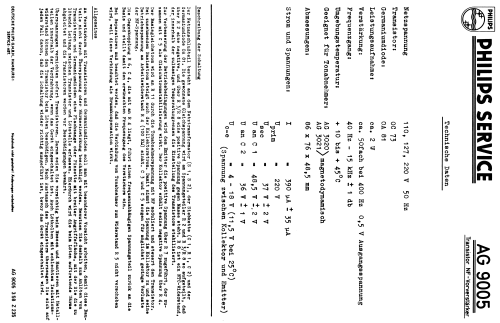 Transistor-NF-Vorverstärker AG9005; Philips; Eindhoven (ID = 1680654) Ampl/Mixer