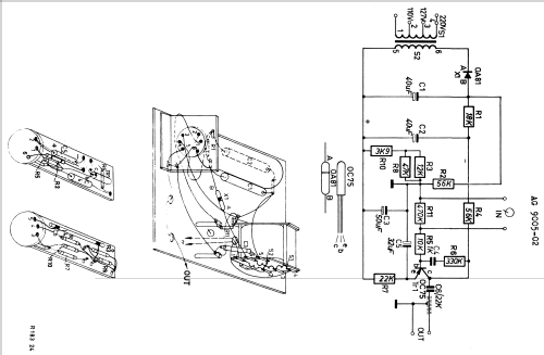 Transistor-NF-Vorverstärker AG9005 /02; Philips; Eindhoven (ID = 1680658) Ampl/Mixer