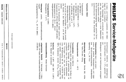 TV Pattern-Generator PM5510; Philips; Eindhoven (ID = 472452) Equipment