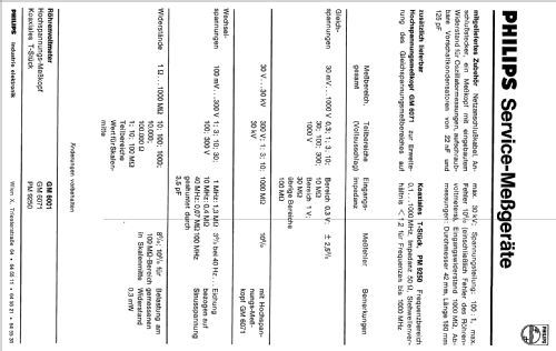 Universal-Röhrenvoltmeter GM6001; Philips; Eindhoven (ID = 193680) Equipment