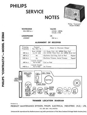 Philette Contrasta B1Z86U; Philips Electrical (ID = 2695117) Radio