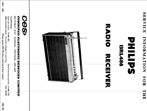 Radio Receiver Portable Radio 13RL486; Philips Electrical, (ID = 1989317) Radio