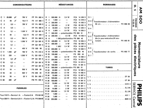 AM500 - AM500 /01; Philips France; (ID = 1630975) Ampl/Mixer