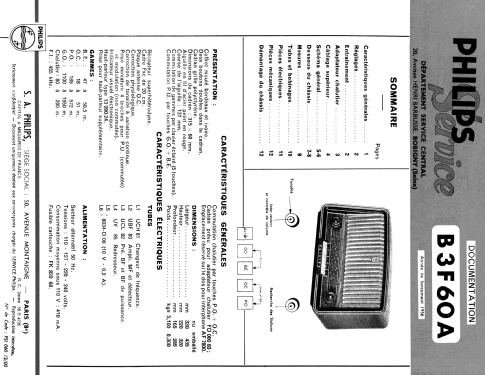 B3F60A - BF360A; Philips France; (ID = 2015701) Radio