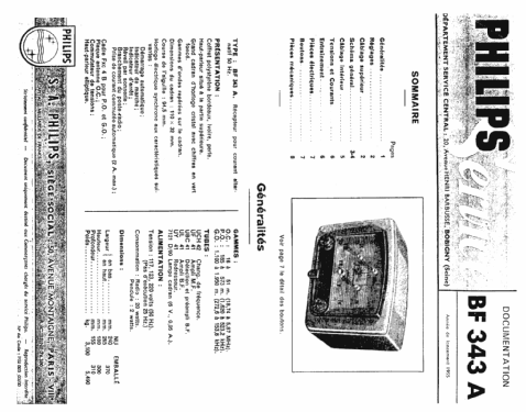 BF343A; Philips France; (ID = 1494087) Radio