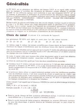 Générateur de mire couleur - Standard Secam PP5514 /01; Philips France; (ID = 2853068) Equipment