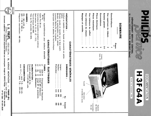 H3F64A - HF364A; Philips France; (ID = 2126654) Radio