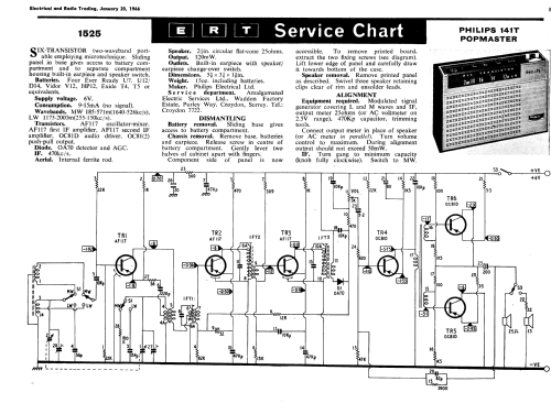 Popmaster 141T; Philips Electrical, (ID = 1243223) Radio