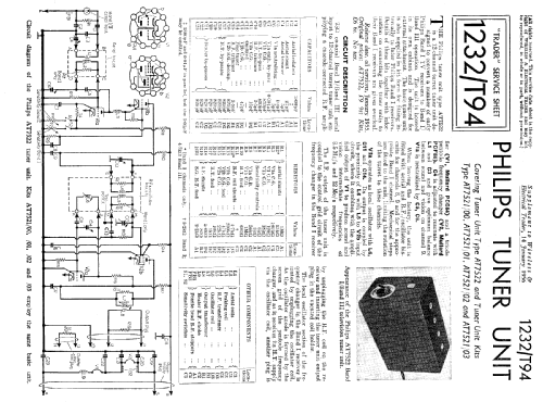 Tuner Unit AT7521/02; Philips Electrical, (ID = 1027980) Converter