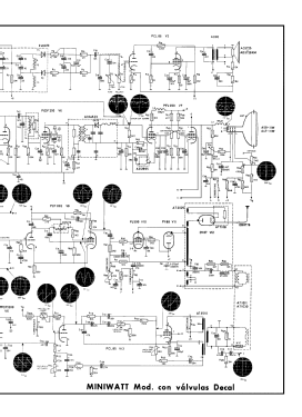 Miniwatt con válvulas Decal 23'; Philips Ibérica, (ID = 2790604) Television