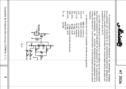 Transformador de salida de Línea - Flyback transformer AT-2036; Philips Ibérica, (ID = 2515290) Radio part