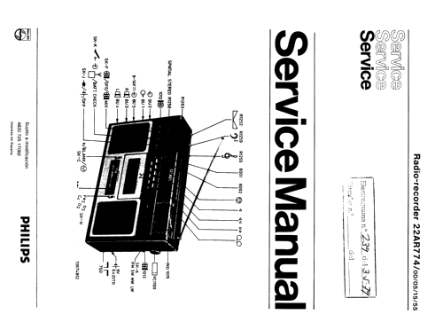 Radio Recorder 22AR774/05; Philips Ibérica, (ID = 1102777) Radio