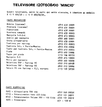 Mincio I20 T608 /00; Philips Italy; (ID = 3012253) Television