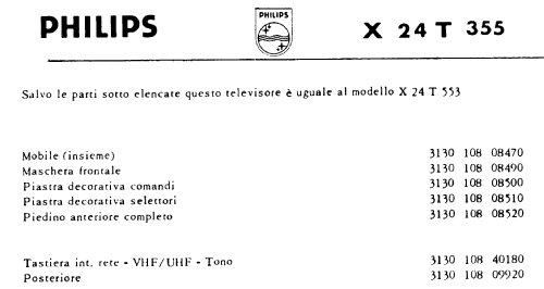 Televisore X24 T355; Philips Italy; (ID = 3012711) Television