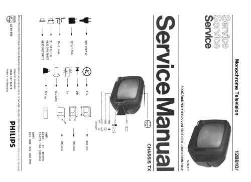 TX 12B810 /00C /00R /00X /00Z /22R /38E /38L /38S /38W /38Z Ch= TX; Philips Italy; (ID = 1944844) Televisore