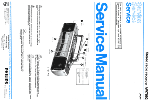 Stereo Radio Recorder AW7092 /00 /05; Philips; Eindhoven (ID = 2383251) Radio