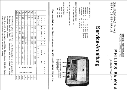 Barcarole 51 BA601A; Philips - Österreich (ID = 200638) Radio