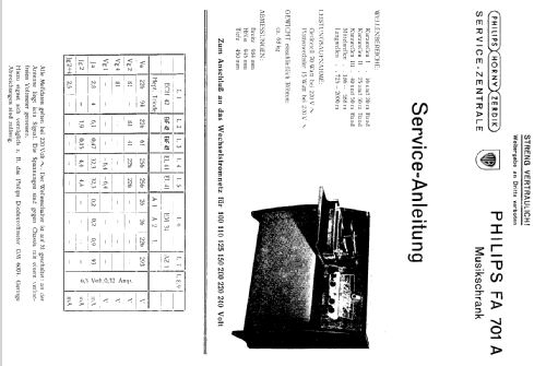 Musikschrank FA701A; Philips - Österreich (ID = 149680) Radio