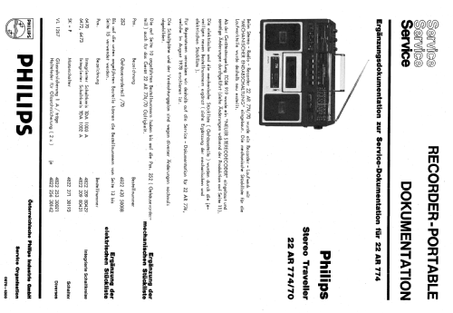 Stereo Traveller 774 22AR774/70; Philips - Österreich (ID = 1394150) Radio