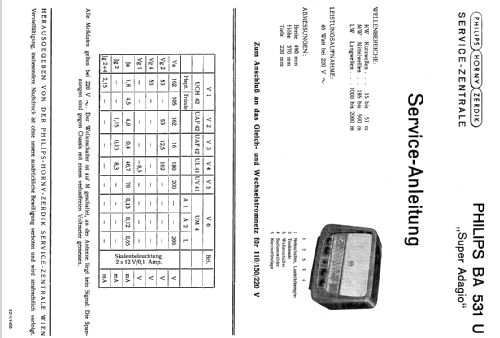 Super Adagio BA531U; Philips - Österreich (ID = 2460868) Radio