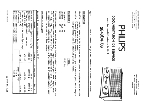 20-Watt-Mischpultverstärker 2848 /01 /04 /06; Philips Radios - (ID = 952801) Ampl/Mixer