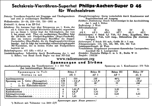 Aachen-Super D46 - D46A; Philips Radios - (ID = 40372) Radio