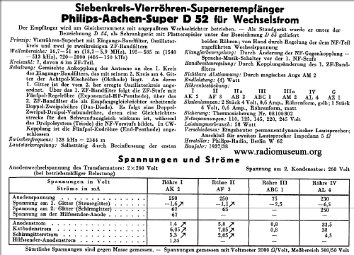 Aachen-Super D54 AU Ch= D52; Philips Radios - (ID = 40116) Radio