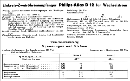 Atlas D12 ; Philips Radios - (ID = 40364) Radio